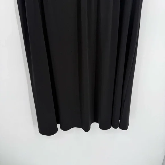 Talbots Short Sleeve Black Dress Size 3X NWT White Accent Faux Wrap Ruffle - Picture 3 of 10